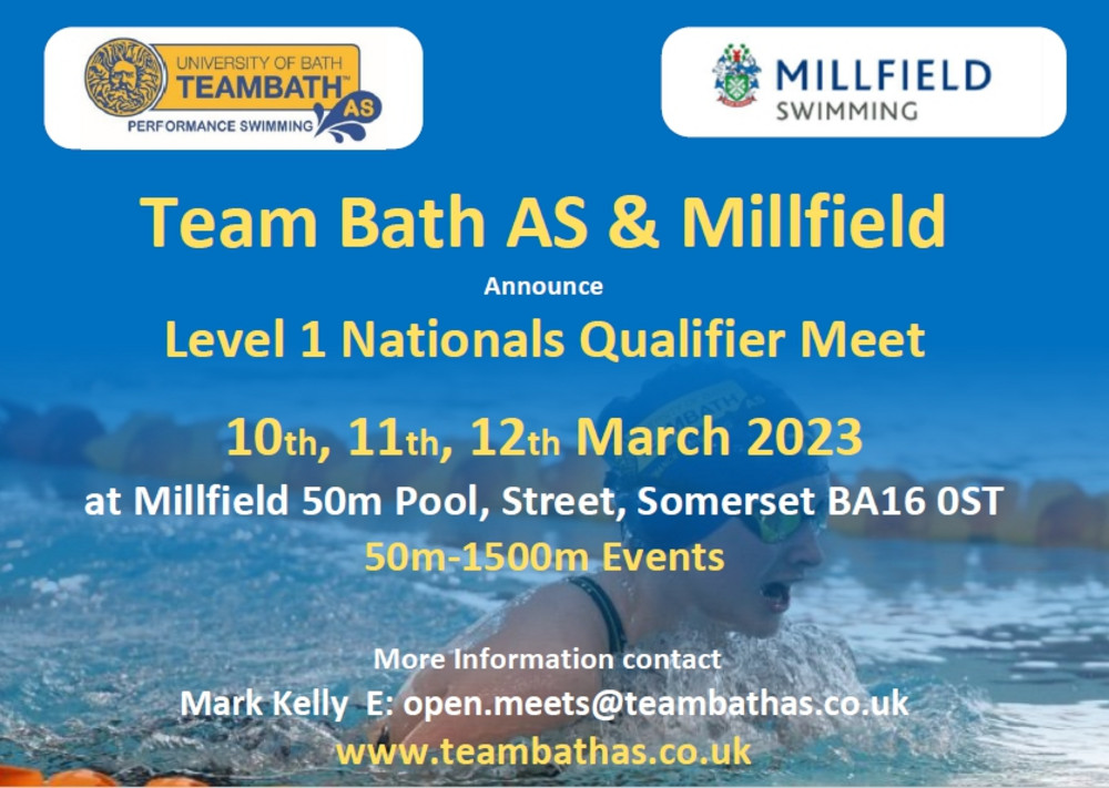 Team Bath AS and Millfield Level 1 National Qualifier Meet Swim